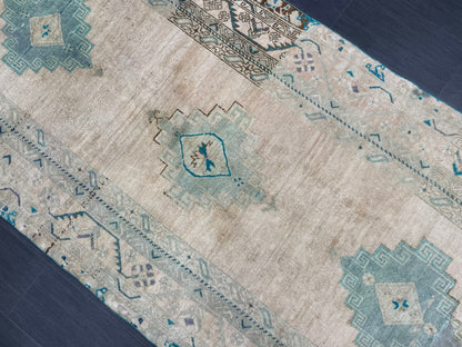 Muted Handmade Runner 4.5 x 11.6 Runner Turkish Runner Rug Faded Vintage Runner Rug Hallway Runner  Neutral Kitchen Runner Rug Wool Runner