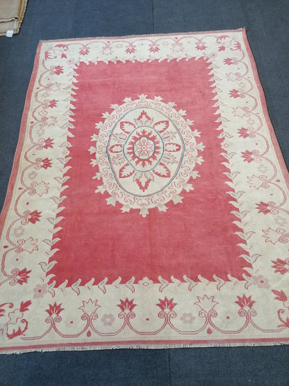 5.9 x 7.8 Oushak turkish rug, large vintage rug -  handmade wool rug, living room rug, bohemian rug,