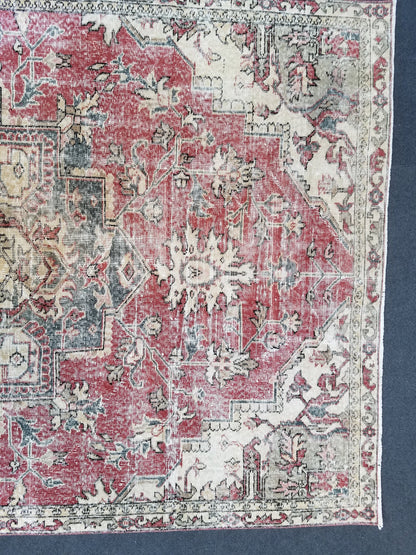 Oushak turkish rug,turkish oushak rug,oushak rug,vintage oushak rug,kitchen rug, vintage anatolian rug,unique hand made rug 8'8x5'