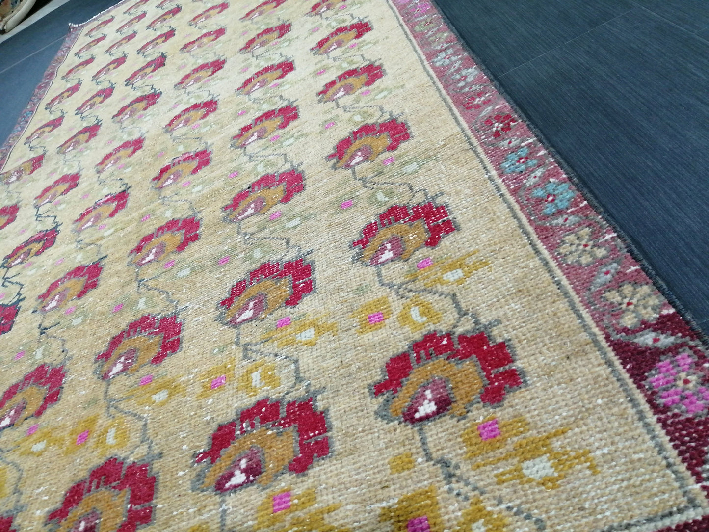 4x9 FLORAL WOOL Rugs, Hand Made Rug, Oushak Rug, Rustic Rug, Bohemian Rug, Rug Runner, Turkish Rug, Farmhouse Rug, Vintage Rug, Wool rug