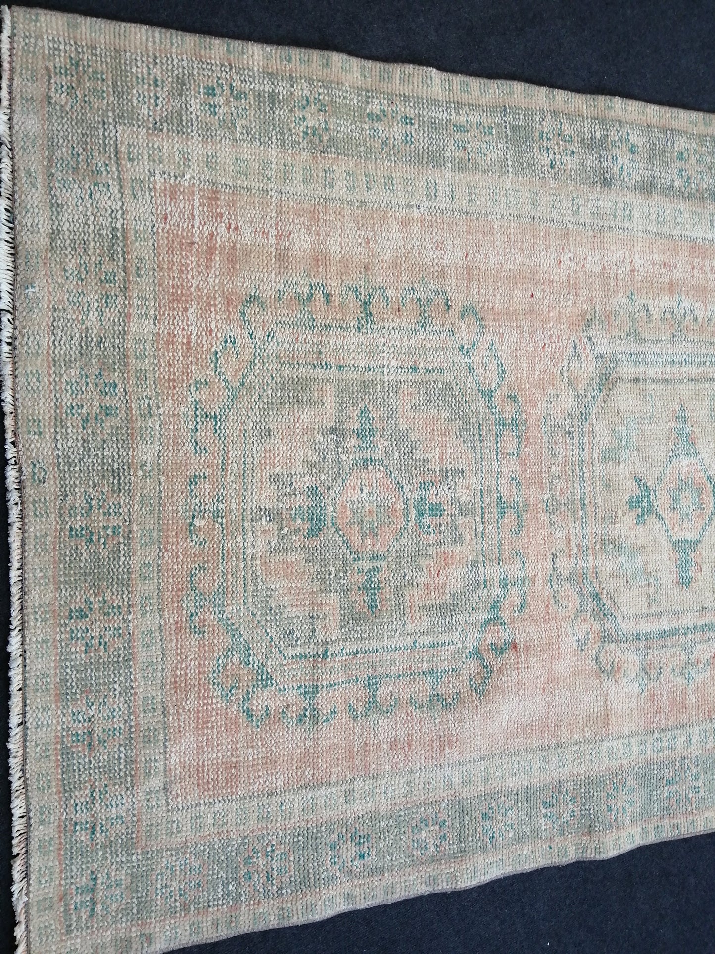 11.2 x 4.3 Muted Oushak Runner Rug Turkish Runner Rug Muted Vintage Runner Rug Hallway Runner Rug Kitchen Runner Rug Wool Runner Rug