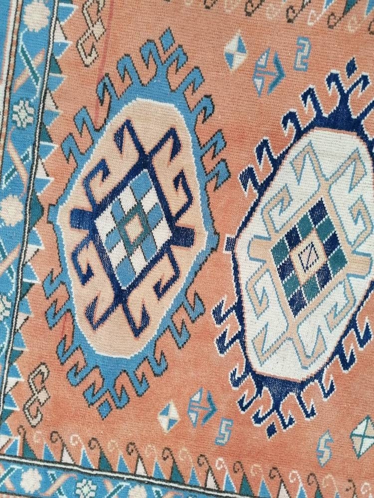 Turkish rug, vintage rug,hand made wool rug, 5'4x7 oushak vintage rug, kitchen rug bohemian rug