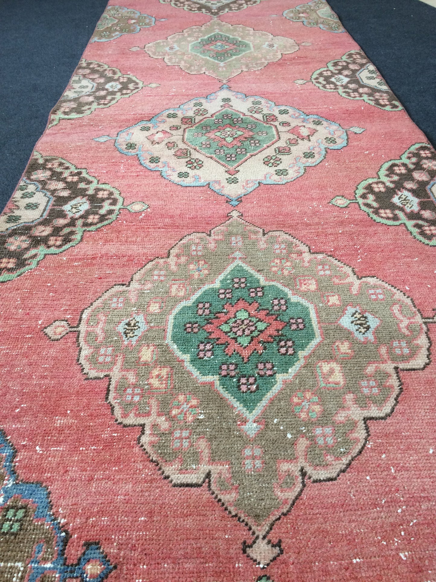 3 x 12.5 Oushak Runner Rug Turkish Runner Rug Vintage Runner Rug Hallway Runner Rug Kitchen Runner Rug Wool Runner Rug Wool Oushak Rug