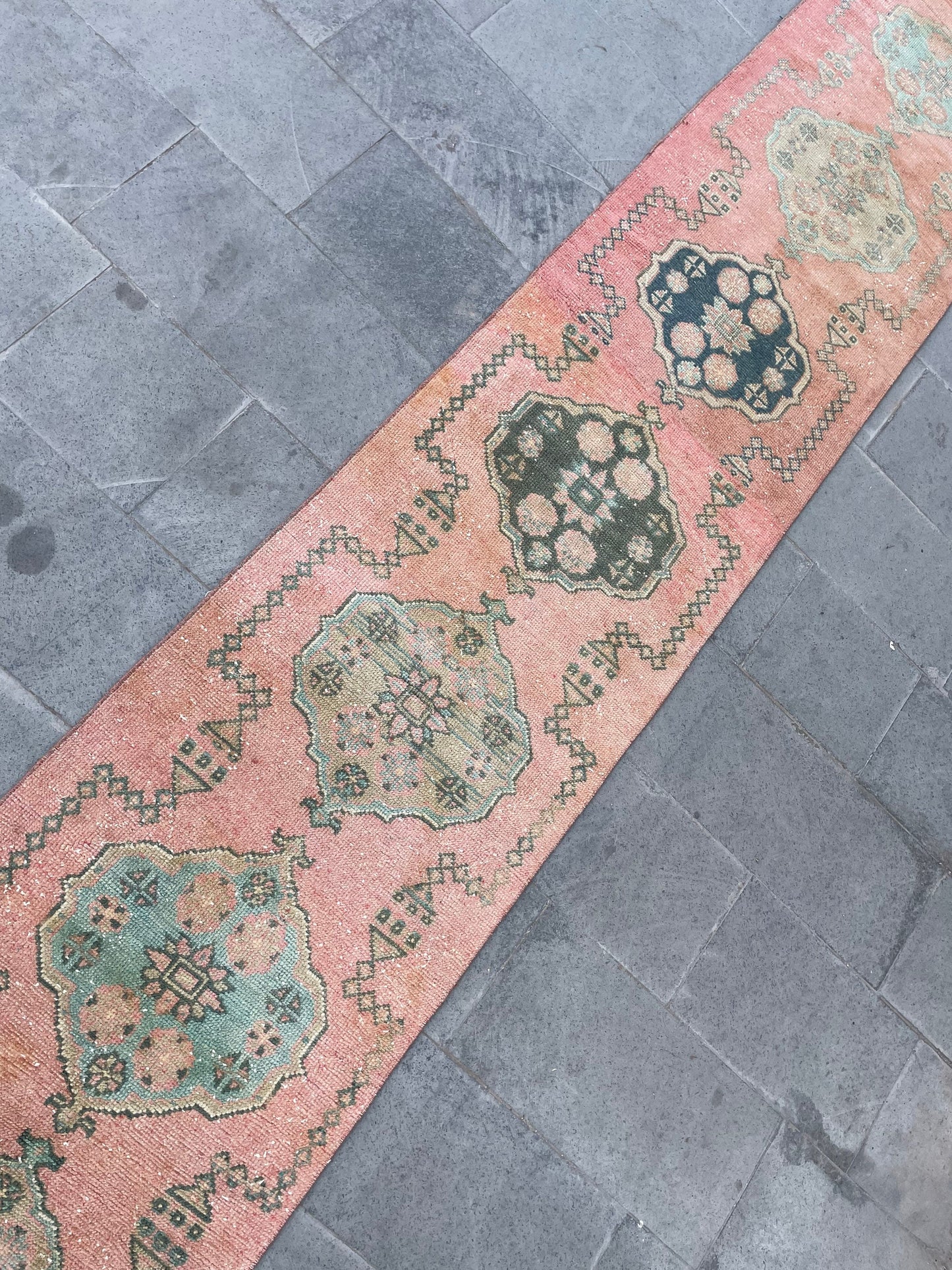 Hand Knotted Extra Long Turkish Runner Very Long Oushak Runner Rug 2.4 x 18.8 Vintage Runner Rug XL Oriental Runner Rug Staircase Runner