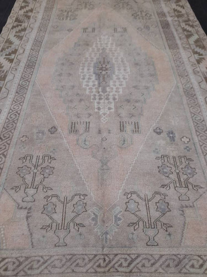 Muted OUSHAK RUG TURKISH Rug 5.7 x 11.4 Muted Vintage Oriental Rug Vintage Persian Rug Wool Rug Hand Made Rug Vintage Turkish Rug