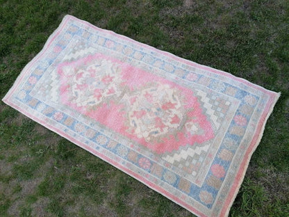 Oushak turkish wool rug 2'9x5'4 new production oushak handmade rug, living room rug, bohemian rug