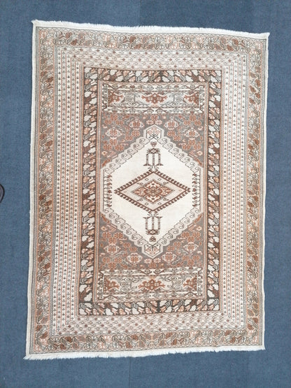 6'x4'6 vintage turkish rug oushak wool rug, vintage anatolian bohemian rug,unique hand made