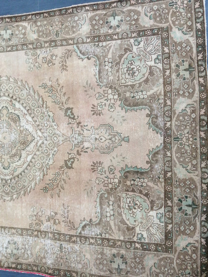 Vintage Rug 6.4 x 9.6 Muted Vintage Persian Rug Vintage Oriental Rug Hand Knotted Rug Hand Made Rug Large Area Rug
