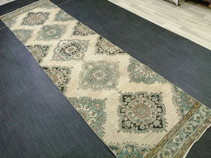 12.8X3.5 Oushak Runner Rug Turkish Runner Rug Vintage Runner Rug Hallway Runner Rug Kitchen Runner Rug Wool Runner Rug Wool Oushak Rug