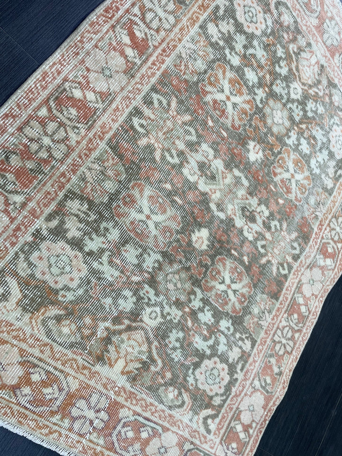 Wool Handmade 3 x 4.5 Rug, Persian Rug, Turkish Rug, Hand Knotted Wool Rug, Vintage Rug, Oushak Rug