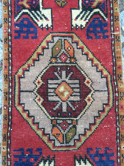 Vintage SMALL AREA TURKISH  Rug,Bohemian Rug,Turkish Rug,Antique Rug,Oushak antique Rug,Hand woven Rug,Weaving Rug,Ethnic Rug,Kitchen Rug