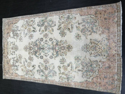 Vintage Rug, Muted 4.8 x 8.5 Rug, Living Room Rug,Oushak Rug,Hand Knotted Rug Cute Rug,Turkish Rug Vintage Fun rug