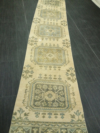 11.2 X 2.3 Oushak Runner Rug Turkish Runner Rug Vintage Runner Rug Hallway Runner Rug Kitchen Runner Rug Wool Runner Rug Wool Oushak Rug