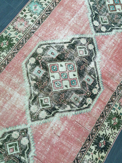 10.4 x 4 Oushak Runner Rug Turkish Runner Rug Vintage Runner Rug Hallway Runner Rug Kitchen Runner Rug Wool Runner Rug Wool Oushak Rug