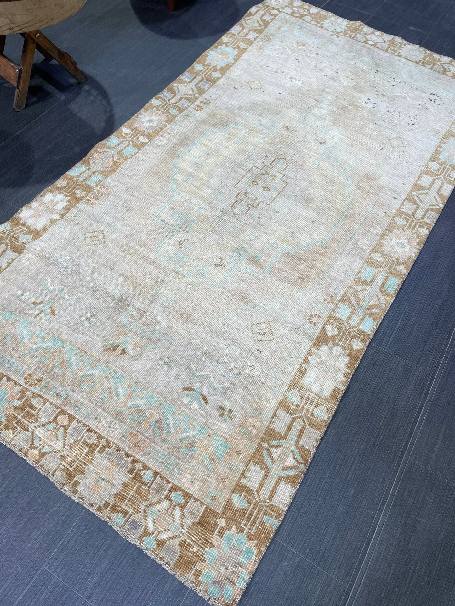 Muted Turkish Rugs,Oushak 3.4  x 6.7 Rug, Hand Knotted Rug, Wool Persian Rug,Handmade Rug,Turkish Rug, Farmhouse Rug, Vintage Rug, Floor Art