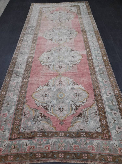 Vintage Runner 4.7 x 11 Rug Turkish Runner Rug Handmade Runner Rug Staircase Runner Kitchen Runner Rug Wool Runner Rug Wool Oriental Runner