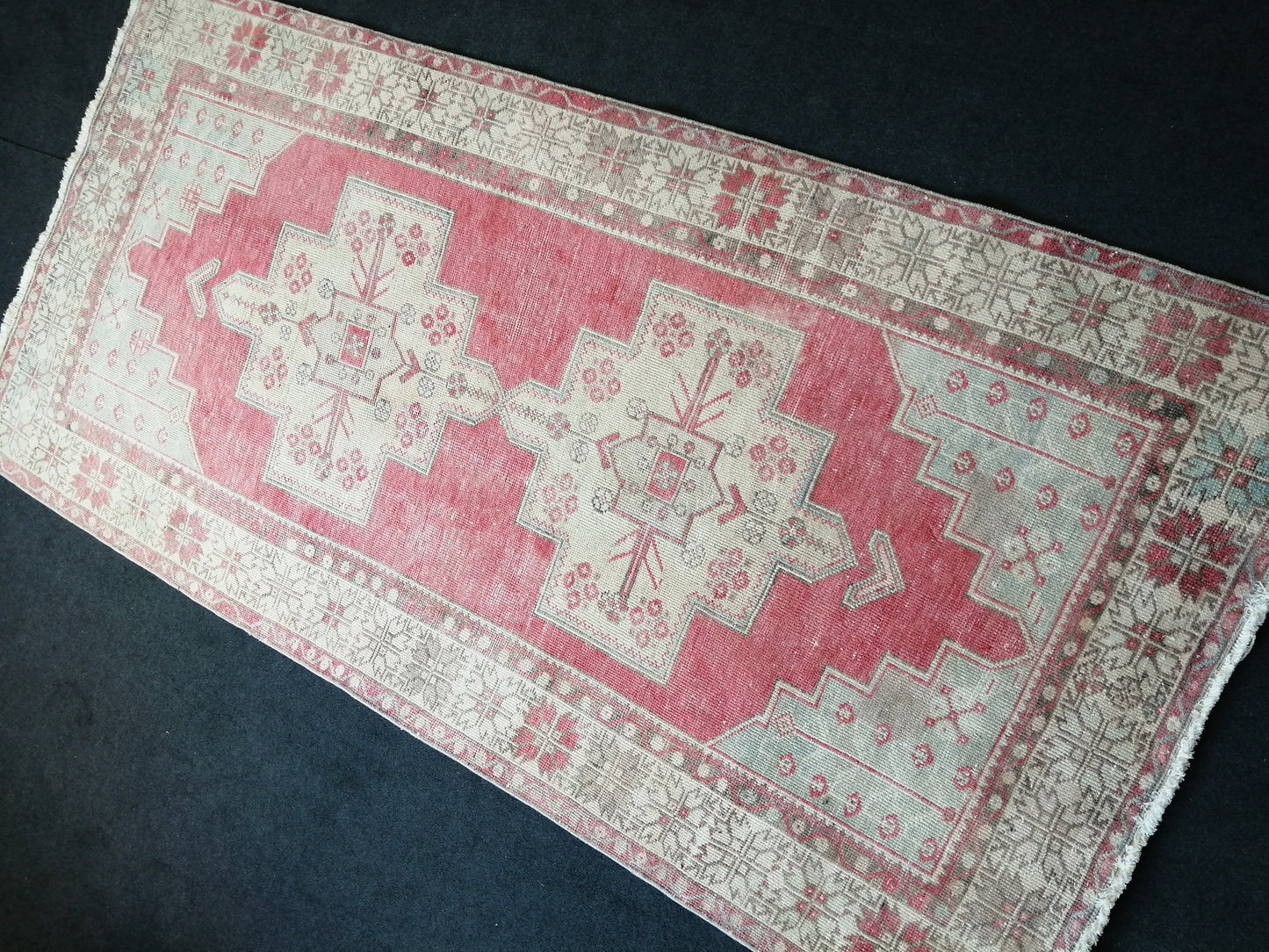 9.3 x 4.6   Oushak Runner Rug Turkish Runner Rug Vintage Runner Rug Hallway Runner Rug Kitchen Runner Rug Wool Runner Rug Wool Oushak Rug