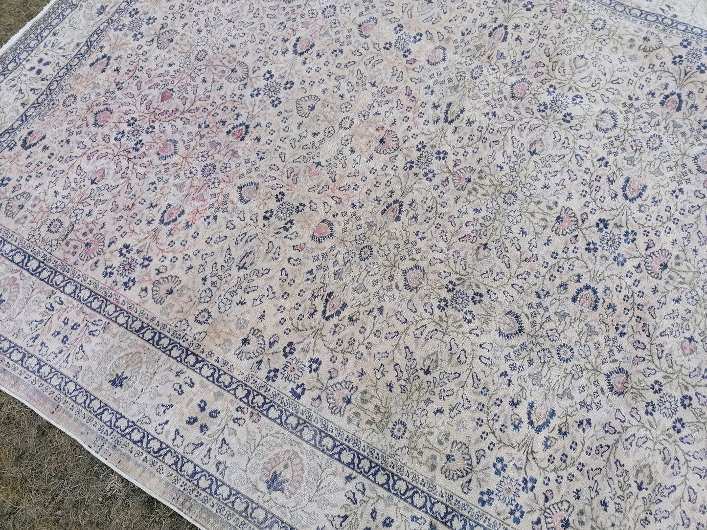 7.8 x 10.10 Vintage turkısh rug, vintage oushak rug, wool anatolian rug