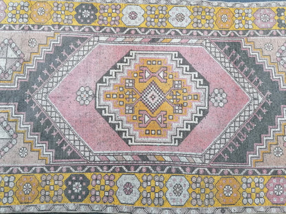 6'9x3'8 vintage turkish rug,oushak vintage rug,kitchen rug,vintage anatolian bohemian rug