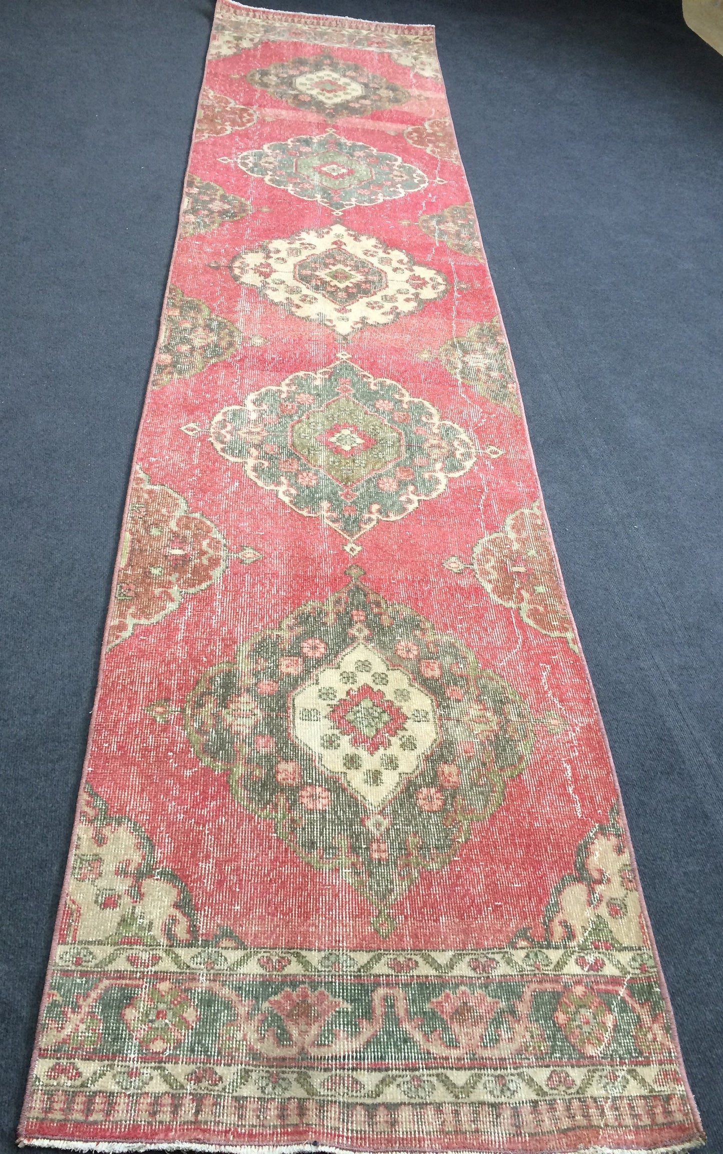 12.5 x 2.8 Oushak Runner Rug Turkish Runner Rug Vintage Runner Rug Hallway Runner Rug Kitchen Runner Rug Wool Runner Rug Wool