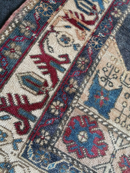 4.6 x 7 OUSHAK RUG TURKISH Oushak Rug Vintage Oushak Runner Rug Vintage Runner Rug Wool Oushak Rug Hand Made Rugs Vintage Turkish Rug