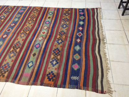 Flat Weave Rugs, Hand Made Rug, Oushak Rug, Flatweave Rustic Rug, Bohemian Rug, Turkish Rug, Farmhouse Rug, Vintage Rug, Wool rug