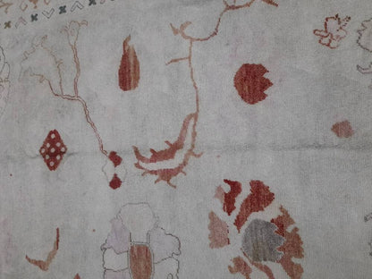 8.8 x 12.3 Muted Vintage OUSHAK RUG TURKISH Muted Oushak Rug Vintage Rug Wool Oushak 9x12 Rug Hand Made Rug Authentic Oushak Rug