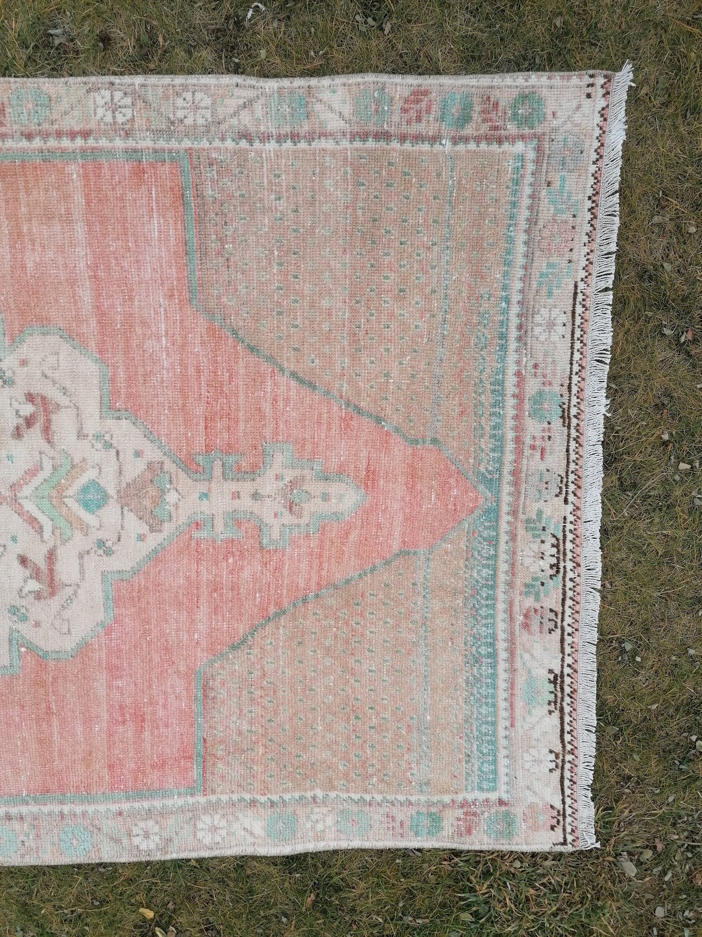 3'11x7'10 turkish rug, vintage rug, oushak vintage rug, kitchen rug bohemian rug