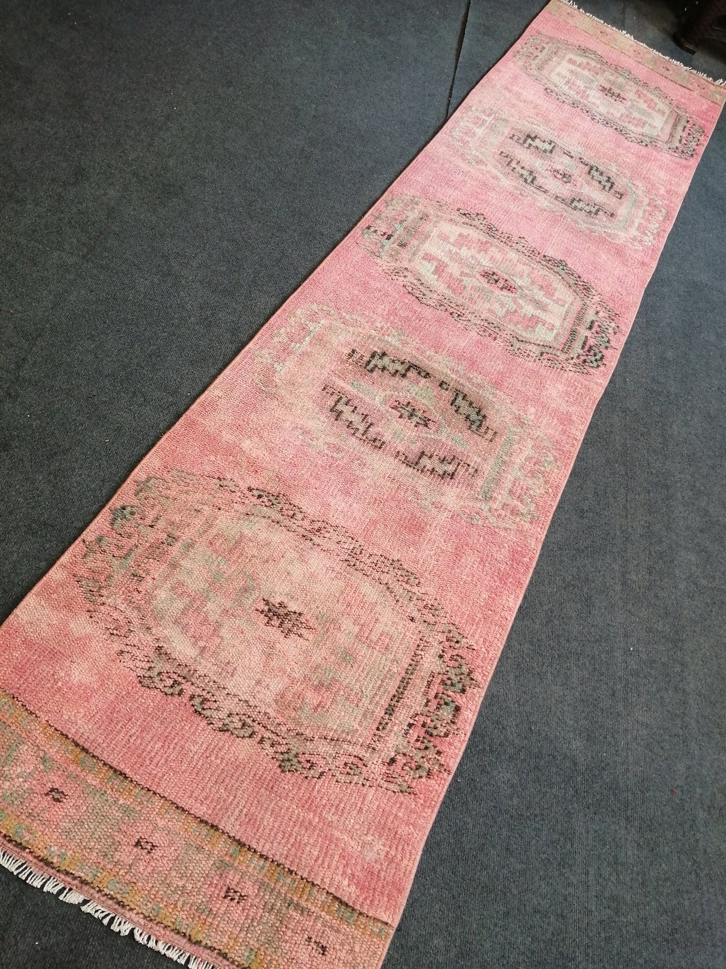 10.9 X 2.4  Vintage Runner Rug Oushak Runner Rug Turkish Runner Rug Hallway Runner Rug Kitchen Runner Rug Wool Runner Rug Runner