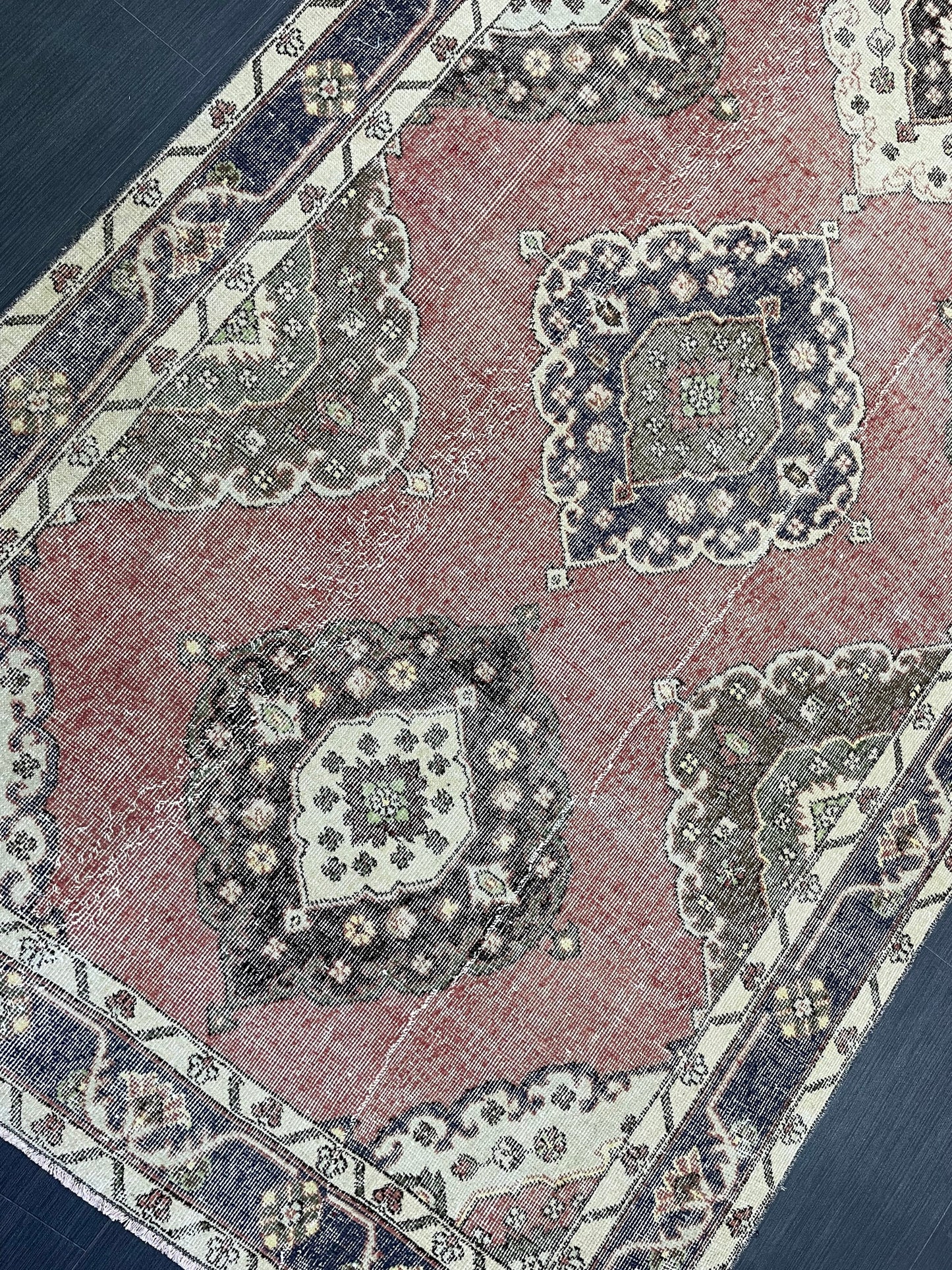 Wool Hand Knotted Runner Rug, Turkish 4.6 x 12.4 Runner Rug, Vintage Runner Rug, Hallway Runner Rug Kitchen Runner Rug, Oushak  Runner Rug