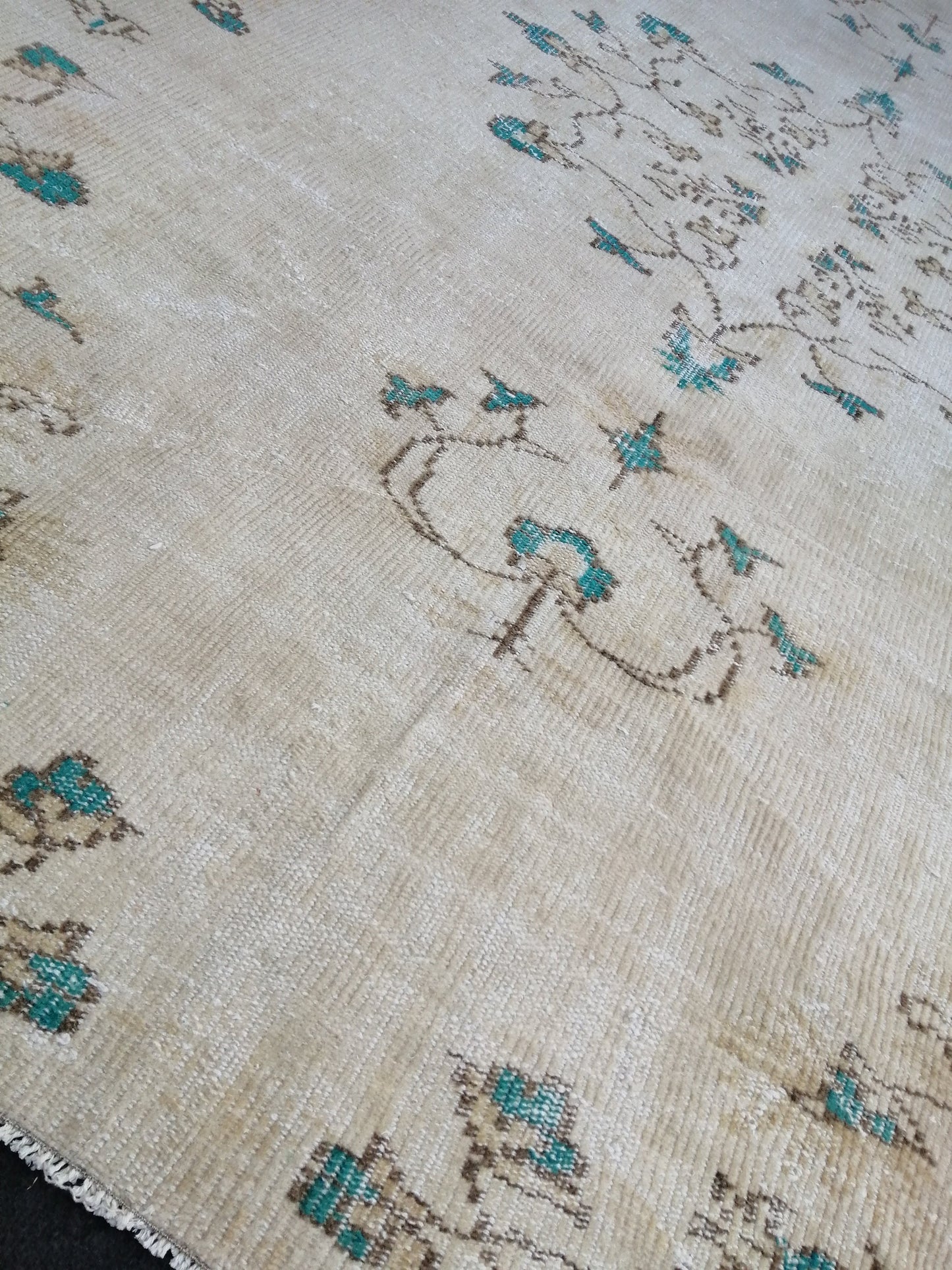 9.2 x 6 Vintage Rug TURKISH HAND MADE Rug Vintage Turkish Rug Oushak Rugs Muted Rug Turkish Oushak Rug, Vintage Oushak Rug 6x9 Wool Rug