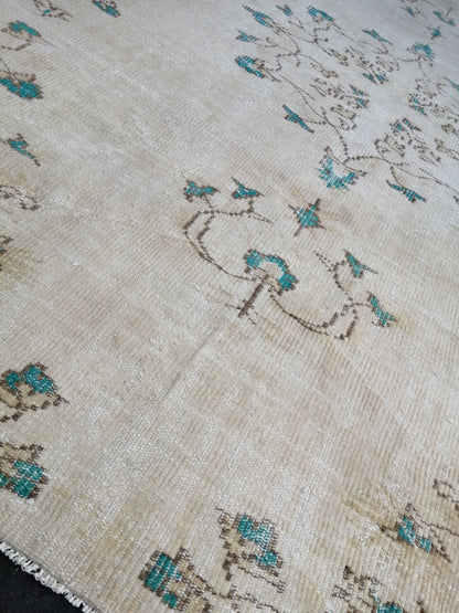 9.2 x 6 Vintage Rug TURKISH HAND MADE Rug Vintage Turkish Rug Oushak Rugs Muted Rug Turkish Oushak Rug, Vintage Oushak Rug 6x9 Wool Rug