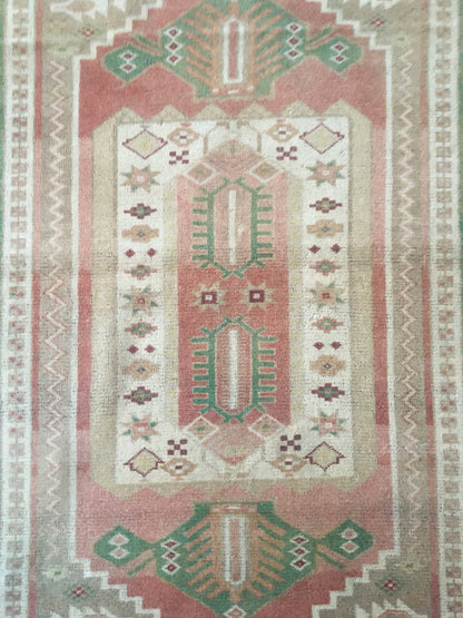 4x6 feet handmade muted natural kitchen floor rug, turkish wool bedroom area rug, vintage bathroom large rug, wide entryway rug, hallway rug