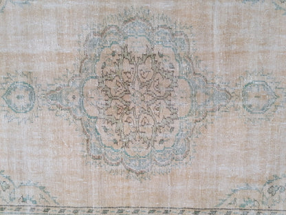 6x10 feet large vintage rug, rustic oushak rug, distressed turkish handmade rugs, living room area rug, vintage oversize rug