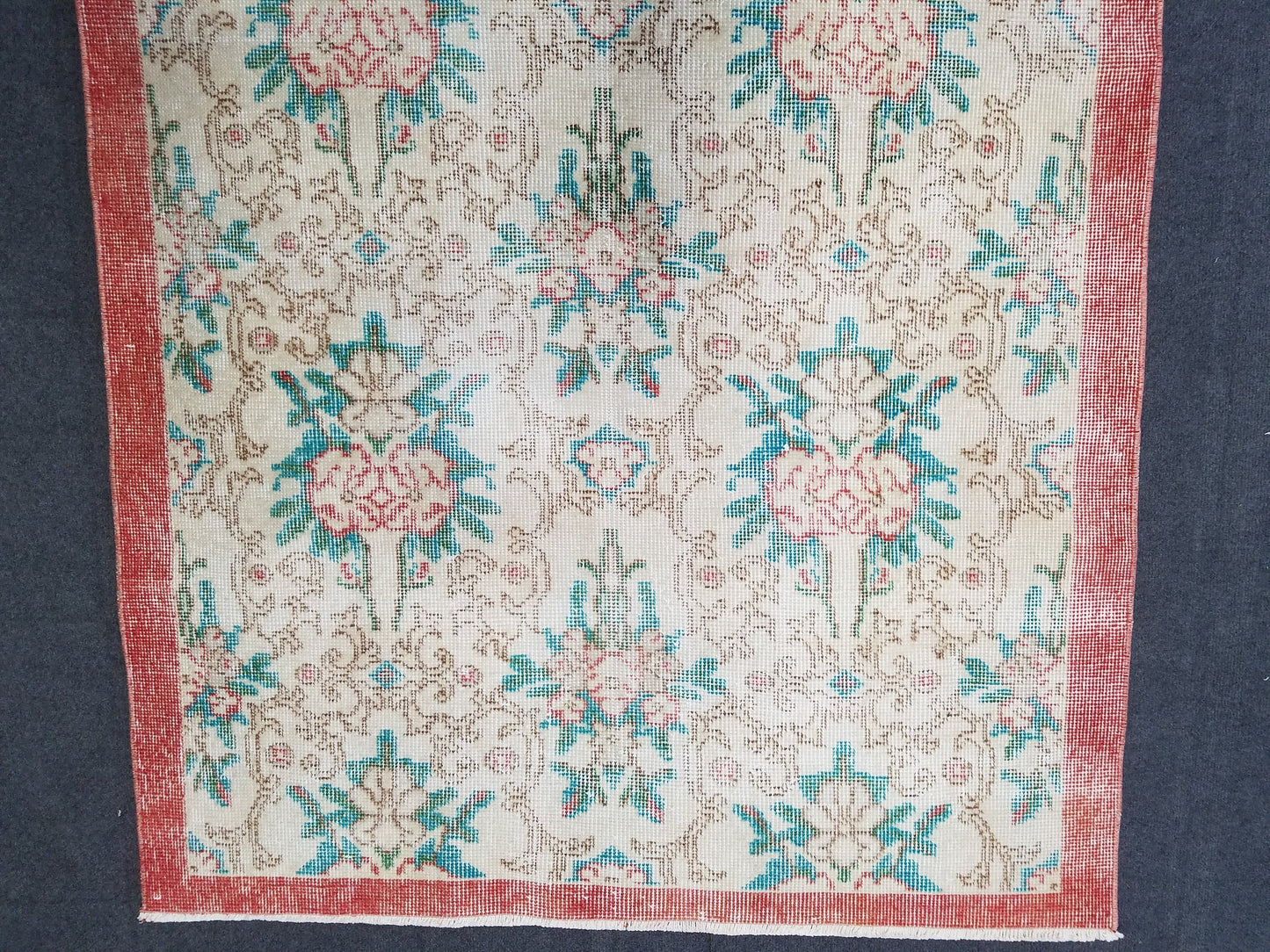 3.8 x 6.4 Oushak turkish rug, vintage rug, Distressed kitchen rug - vintage anatolian handmade rug