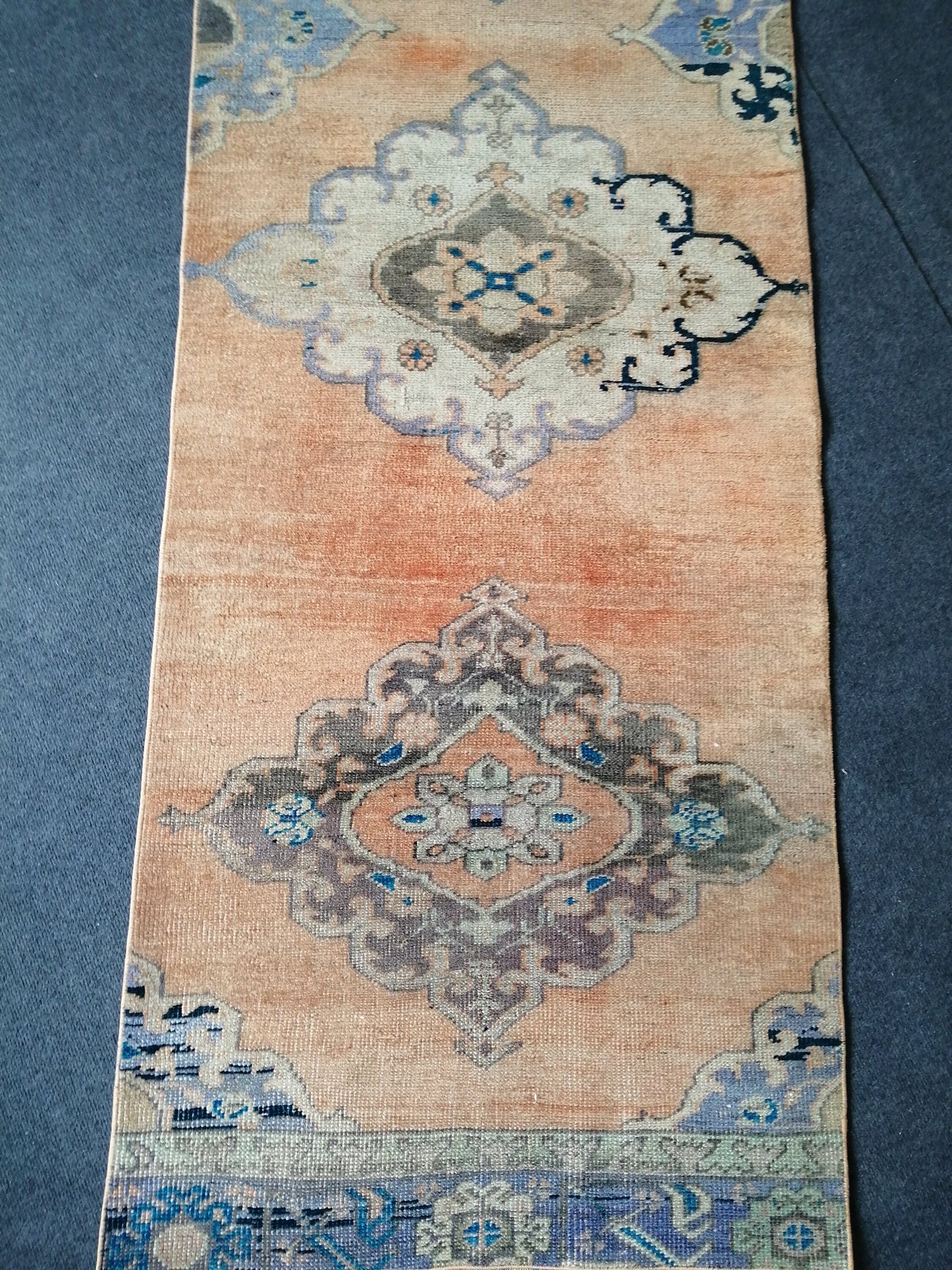 10 X 2.6 VINTAGE Oushak Runner Turkish Runner Rug Vintage Runner Rug Hallway Runner Rug Turkish Rug Runner Wool Runner Rug Wool Oushak Rug