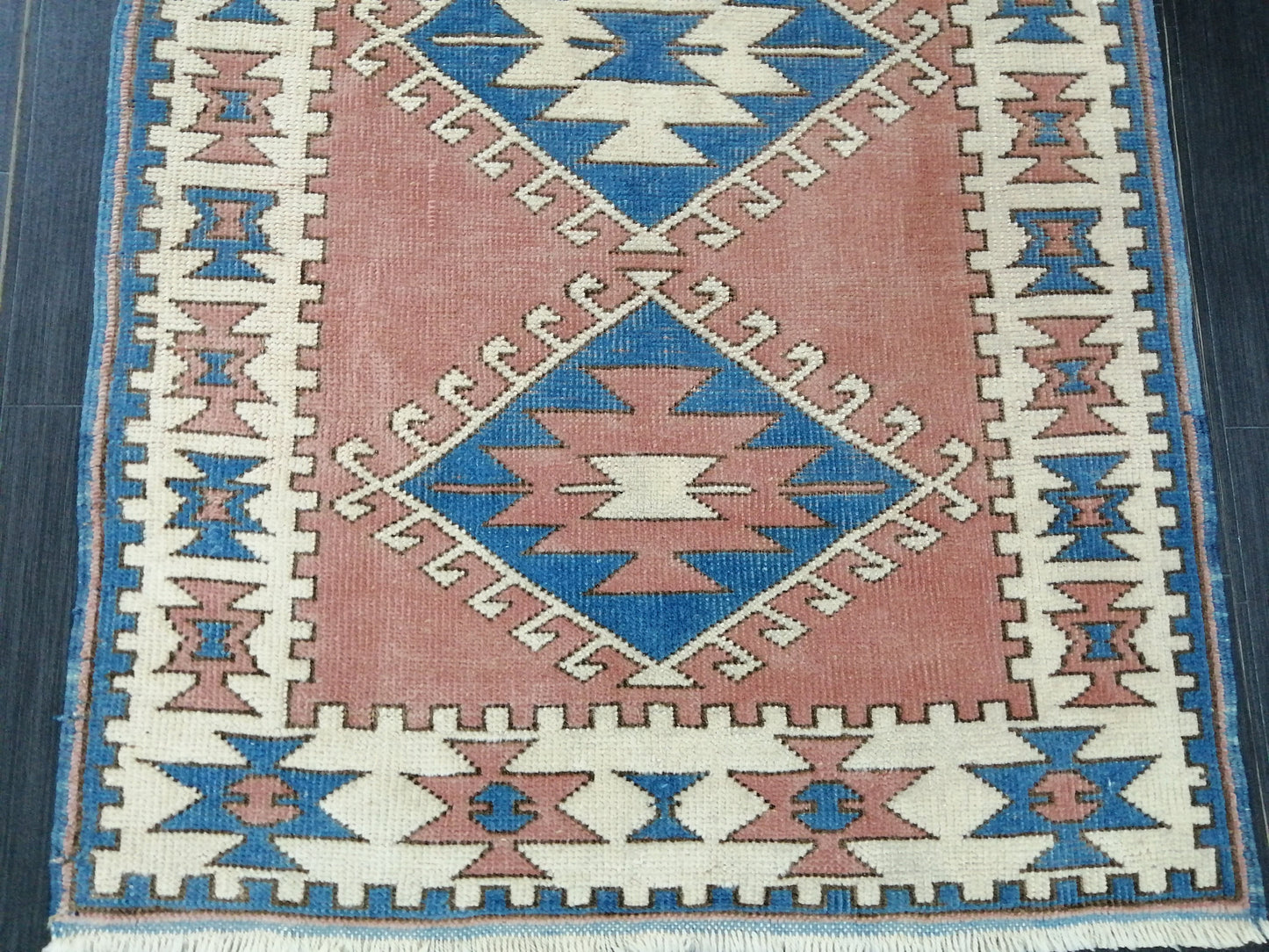 4.8 X 3  Vintage Oushak Runner Rug Vintage Runner Rug Wool Oushak Rug 5X3 Hand Made Rugs Vintage Turkish Rug