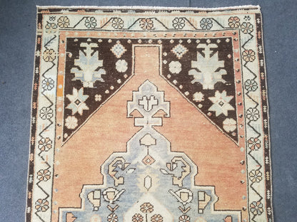 Oushak rug, turkish rug, wool rug vintage rug 3'7x7 hand made rug kitchen rug bohemian rug