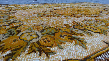 LARGE AREA RUG, Vintage Oriental Oushak Rug , Vintage  Rugs, Turkish Rug, Oushak Rug, vintage Rug, Wool Rug