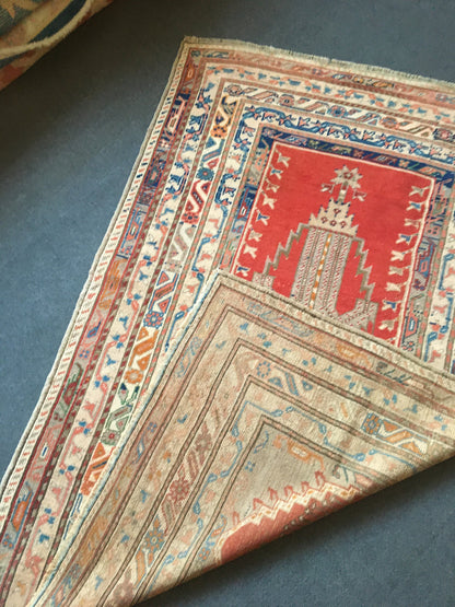 4x6 feet handmade wool vintage large rug, turkish wide living room floor rug, oushak kitchen area rug, large natural laundry rug, bohem rugs