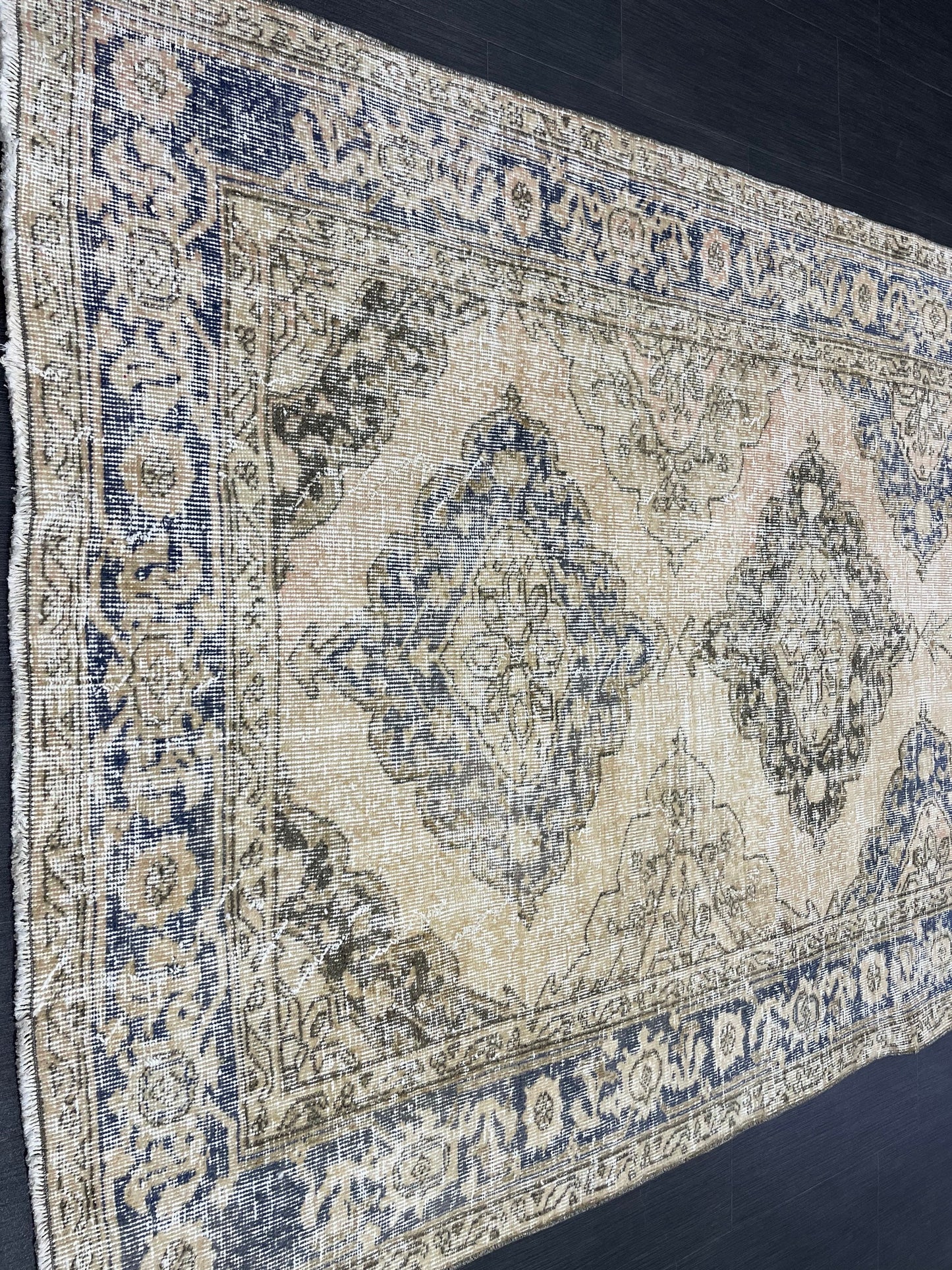 Vintage Runner Rug 4.8 x 11.8 Muted Turkish Runner Rug Hand Made Runner Rug Vintage Runner Rug Hallway Runner Rug Distressed Runner