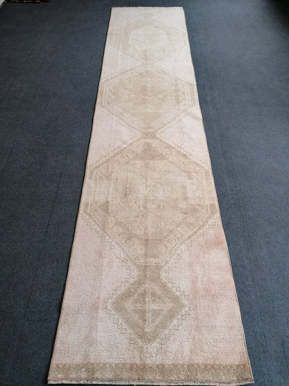 Natural turkish runner rug 2'4x11'3 natural vintage runner rug,kitchen runner rug, oushak runner rug