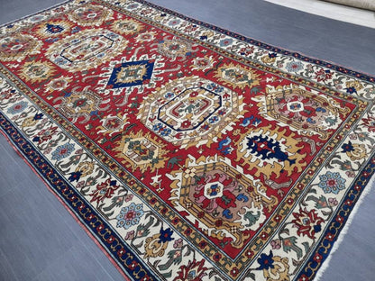 High Wool Pile Vintage RUG 6 x 10.3 TURKISH Rug Vintage Quality Oriental Rug Shirvan Rug Wool Oushak Rug Blue Rug Persian Rug Hand Made Rug