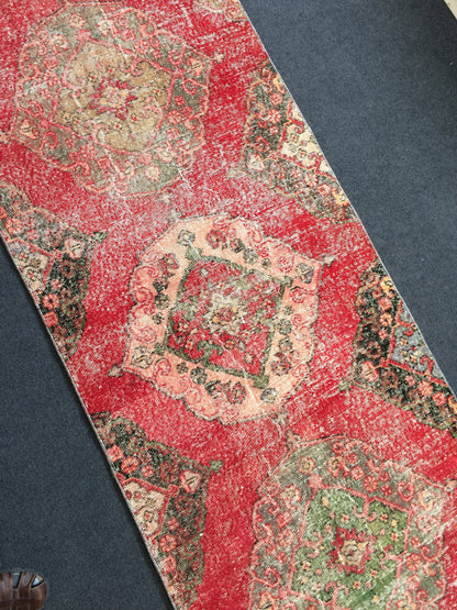 12 x 2.9 Vintage Runner Rug Oushak Runner Rug Turkish Runner Rug Hallway Runner Rug Kitchen Runner Rug Wool Runner Rug Wool Oushak Rug