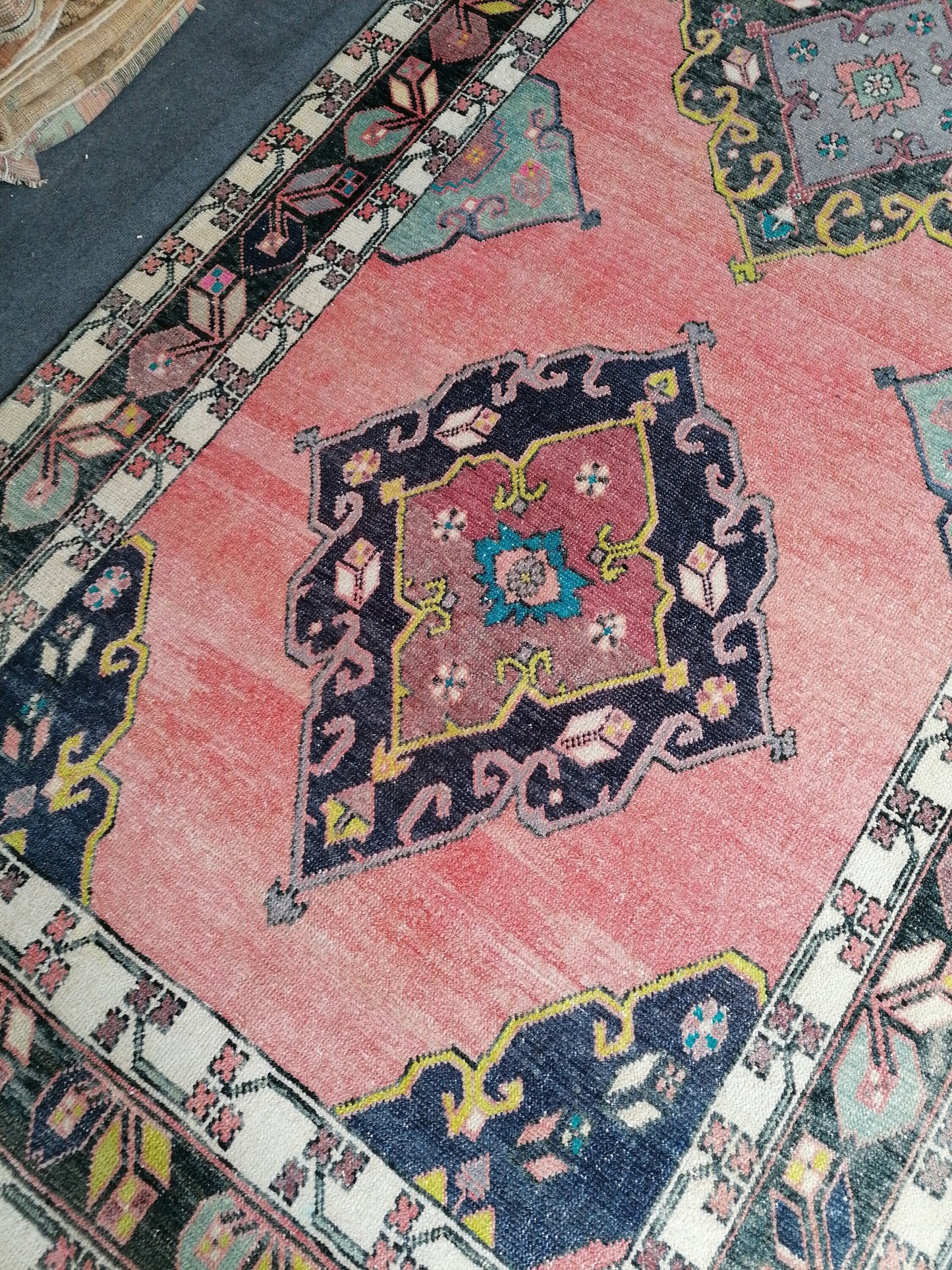 Area rug 4.11x11.7 oushak vintage rug,vintage runner,kitchen runner rug