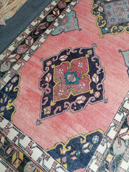 Area rug 4.11x11.7 oushak vintage rug,vintage runner,kitchen runner rug