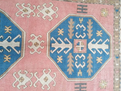 Turkish oushak wool rug 5x8 vintage handmade rug bohemian rug living room rug