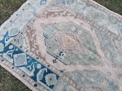 Turkish runner rug 4'9x12'8 runner rug,vintage oushak runner rug,kitchen runner rug,hallway runner rug,vintage runner rug