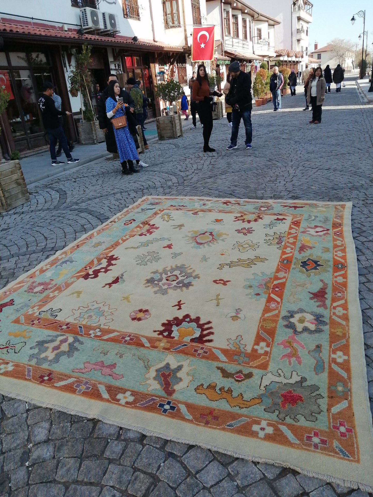 9 by 12 OUSHAK RUG TURKISH Oushak Rug Vintage Oriental Rug  Wool Handmade 9x12 Rug Hand Knotte Rug Hand Made Rugs, Made In Turkey Oushak Rug