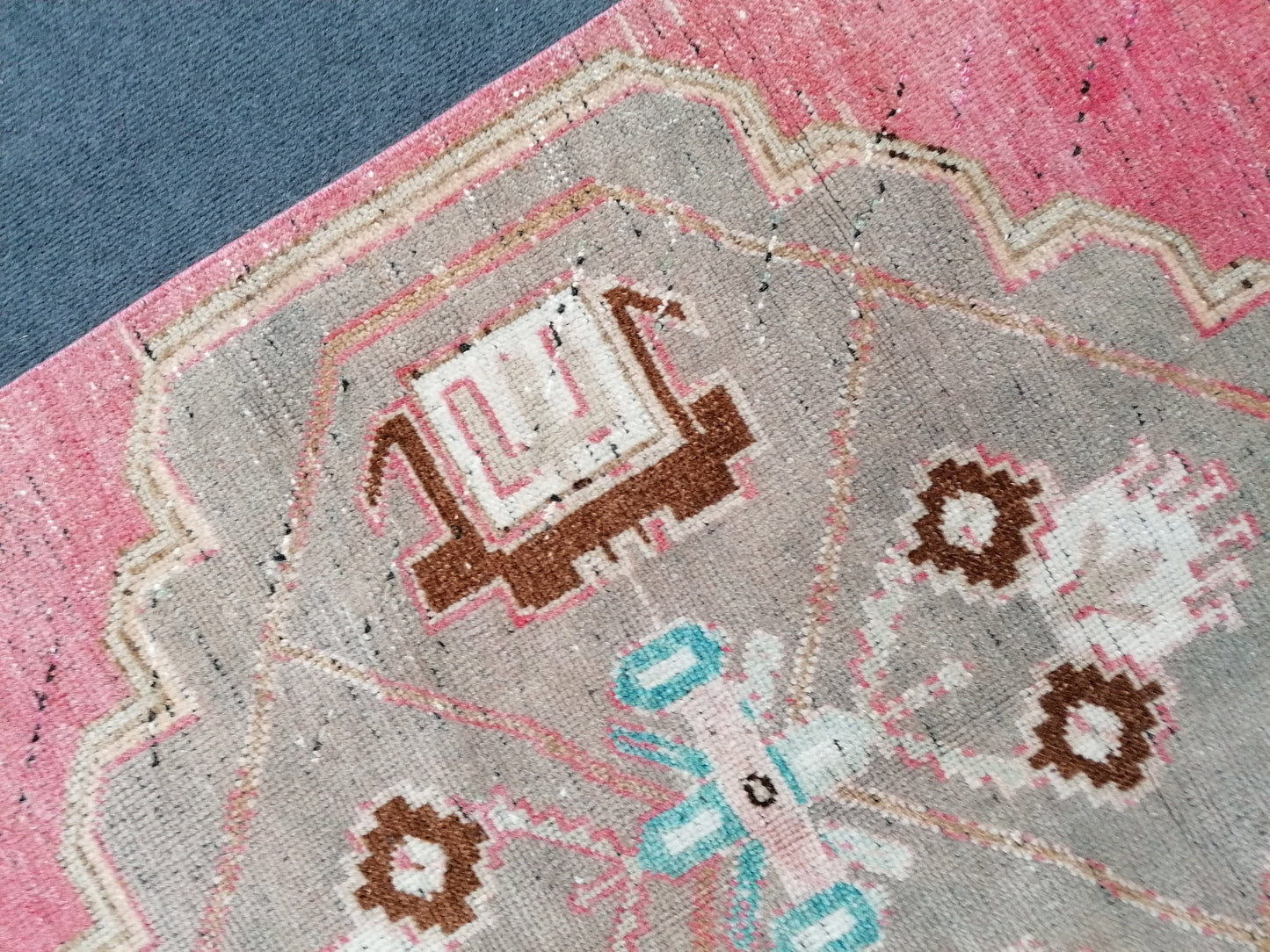 Pink runner rug 2'10x10'2 turkish vintage runner rug, hallway runner rug,kitchen runner rug